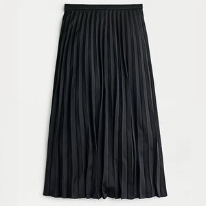 J. Crew Black Pleated Midi Skirt